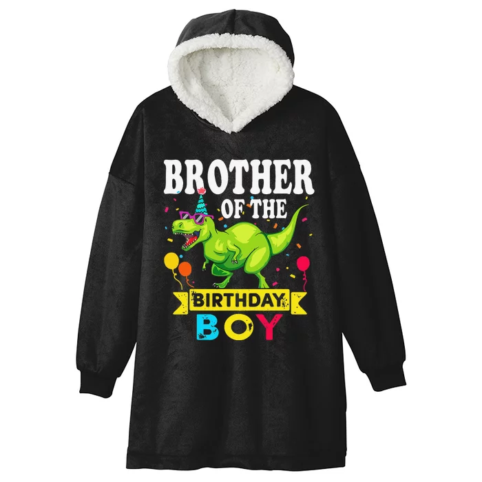 Brother of the Birthday TRex RAWR Dinosaur Birthday Hooded Wearable Blanket