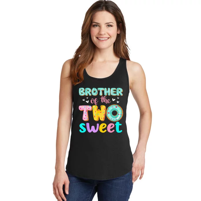 Brother Of The Two Sweet Donut Birthday Family Theme Ladies Essential Tank