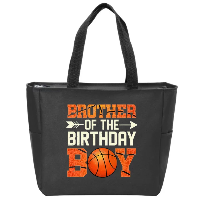 Brother Of The Birthday Basketball Funny Zip Tote Bag