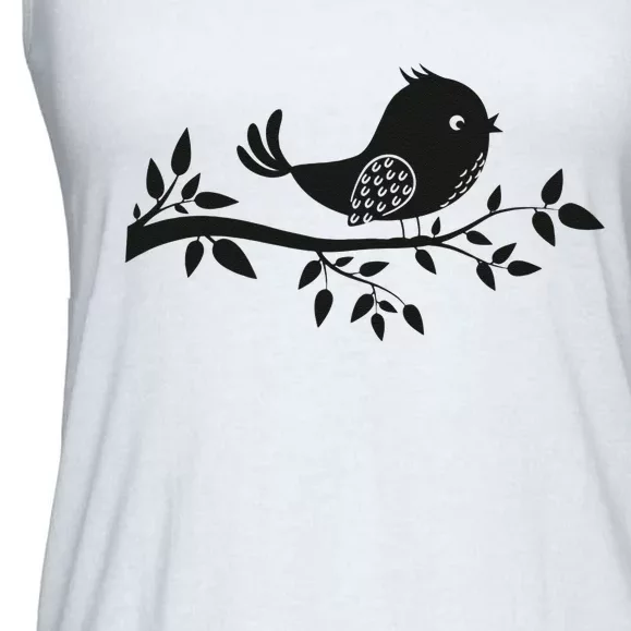 Bird On The Branch Birder Birdwatching Ornithologist Ladies Essential Flowy Tank