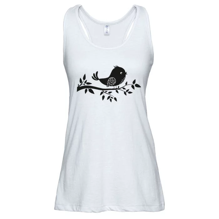 Bird On The Branch Birder Birdwatching Ornithologist Ladies Essential Flowy Tank