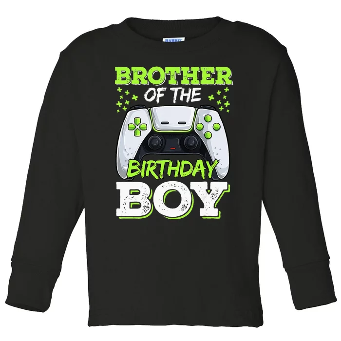 Brother Of The Birthday  Gamer Family Matching Toddler Long Sleeve Shirt