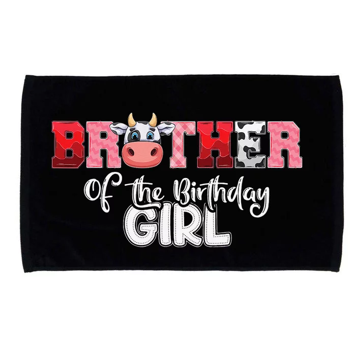 Brother of The Birthday Cow Family Cow Farm Matching Microfiber Hand Towel