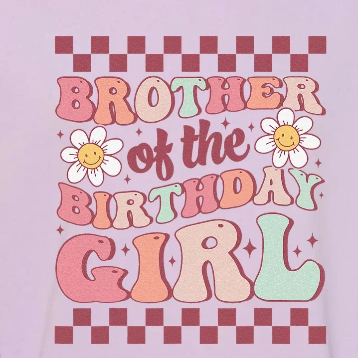 Brother Of The Birthday Family Groovy Birthday Party Garment-Dyed Sweatshirt