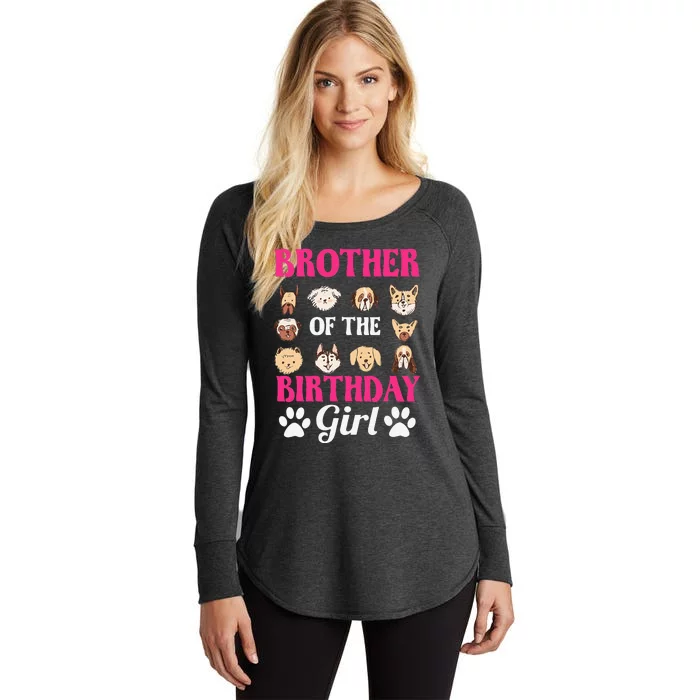 Brother Of The Birthday Dog Paw Bday Party Celebration Women's Perfect Tri Tunic Long Sleeve Shirt