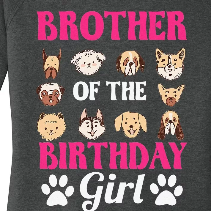 Brother Of The Birthday Dog Paw Bday Party Celebration Women's Perfect Tri Tunic Long Sleeve Shirt