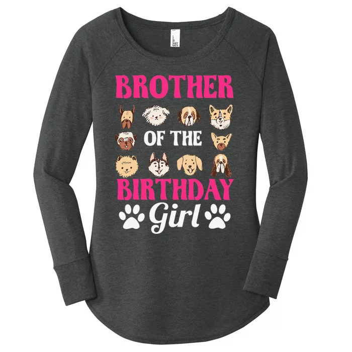 Brother Of The Birthday Dog Paw Bday Party Celebration Women's Perfect Tri Tunic Long Sleeve Shirt