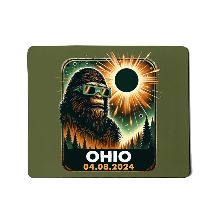 Bigfoot Ohio Total Solar Eclipse 2024 With Eclipse Glasses Mousepad