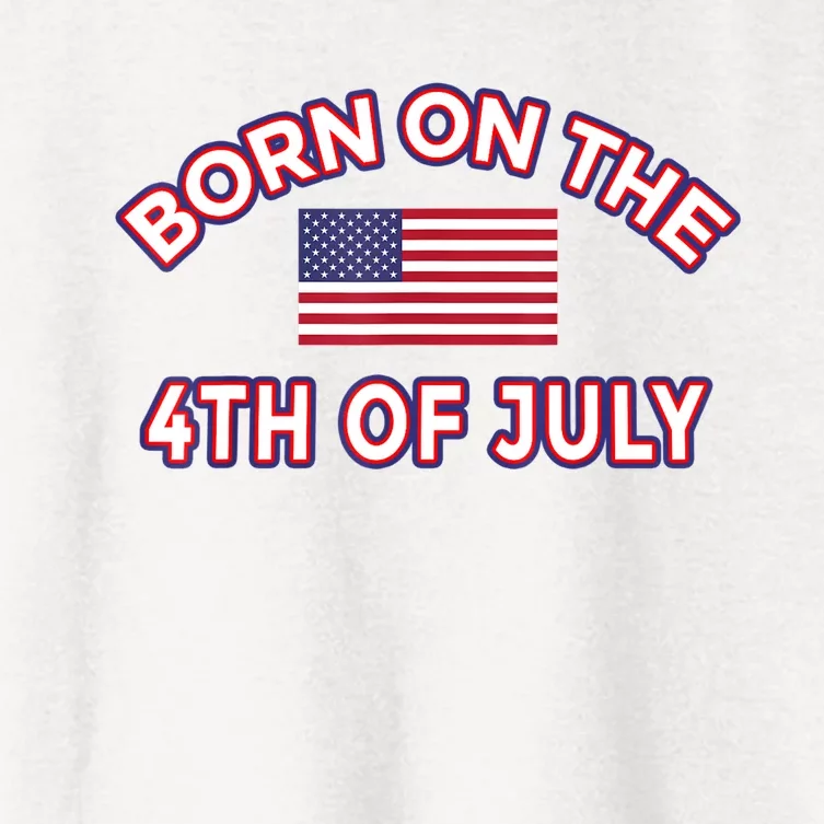 BORN ON THE 4TH OF JULY Birthday Women's Crop Top Tee