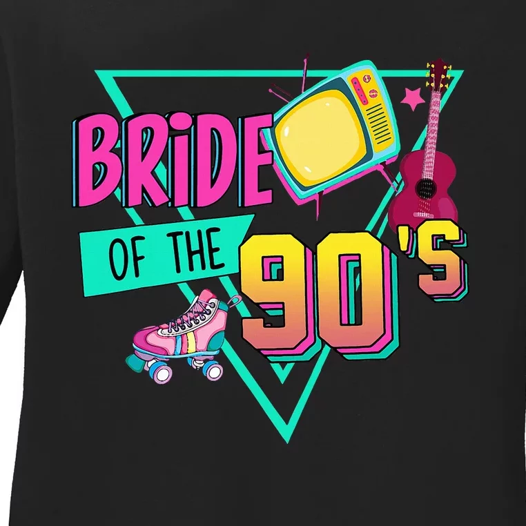 Bride Of The 90s Retro 90s Bride Bachelorette Party Ladies Long Sleeve Shirt