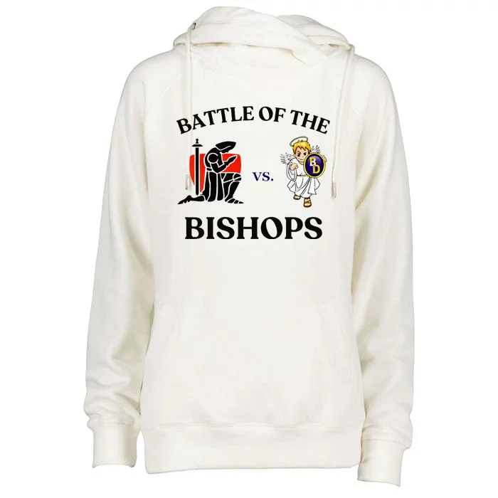 Battle Of The Bishops Womens Funnel Neck Pullover Hood