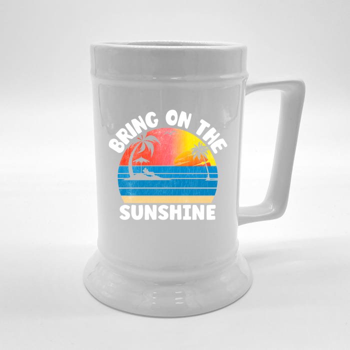 Bring On The Sunshine Summer Beach Vibes Vacation Vintage Gift Front & Back Beer Stein