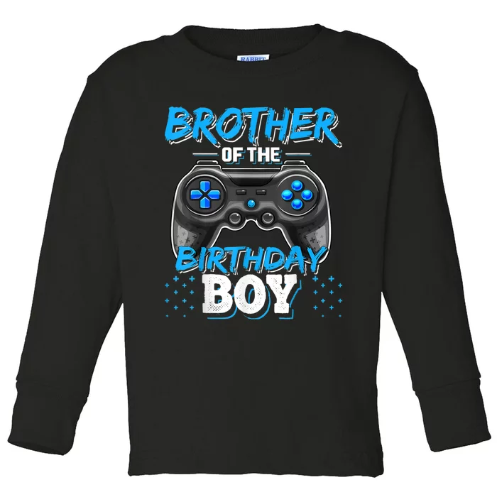 Brother Of The Birthday Boy Matching Video Game Birthday Toddler Long Sleeve Shirt