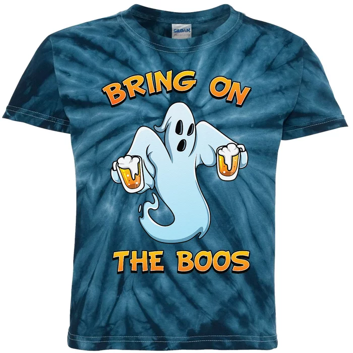 Bring On The Boos Spooky Ghost Beer Halloween Costume Kids Tie-Dye T-Shirt