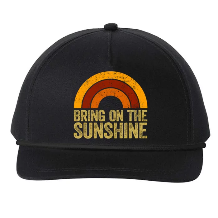 Bring On The Sunshine Gift Rainbow Retro Sunshine Meaningful Gift Snapback Five-Panel Rope Hat