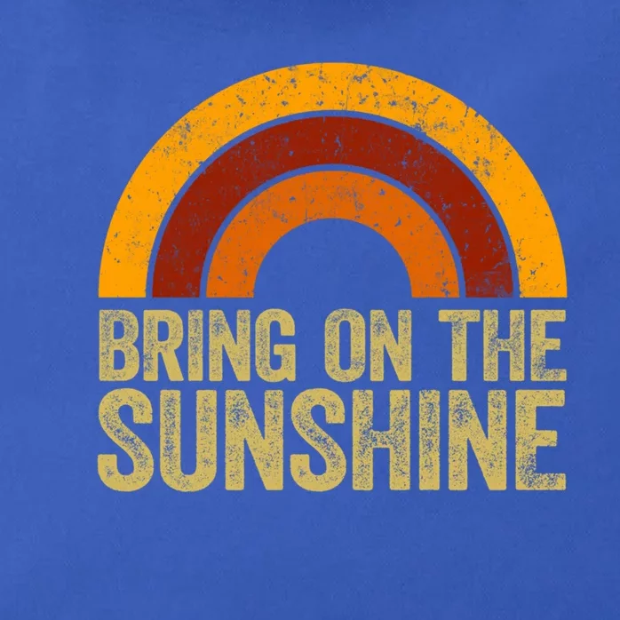 Bring On The Sunshine Gift Rainbow Retro Sunshine Meaningful Gift Zip Tote Bag