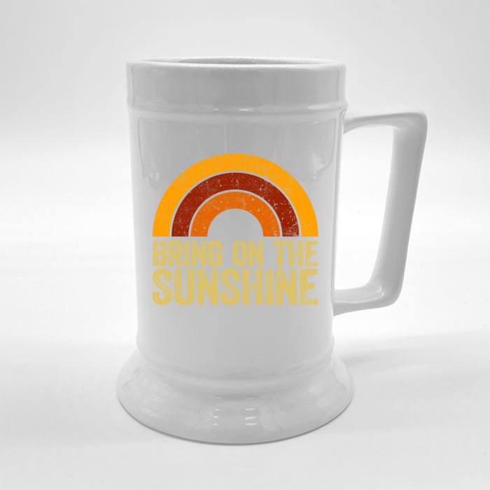 Bring On The Sunshine Gift Rainbow Retro Sunshine Meaningful Gift Front & Back Beer Stein