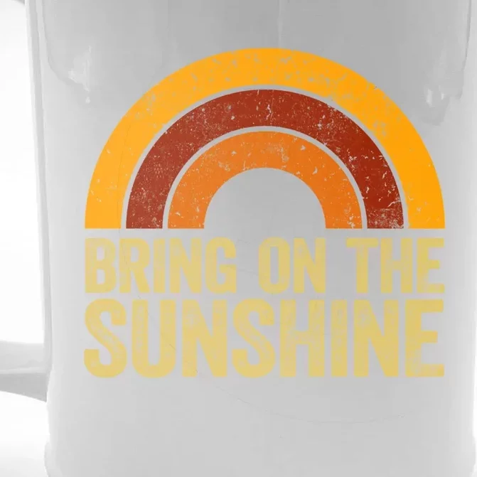 Bring On The Sunshine Gift Rainbow Retro Sunshine Meaningful Gift Front & Back Beer Stein