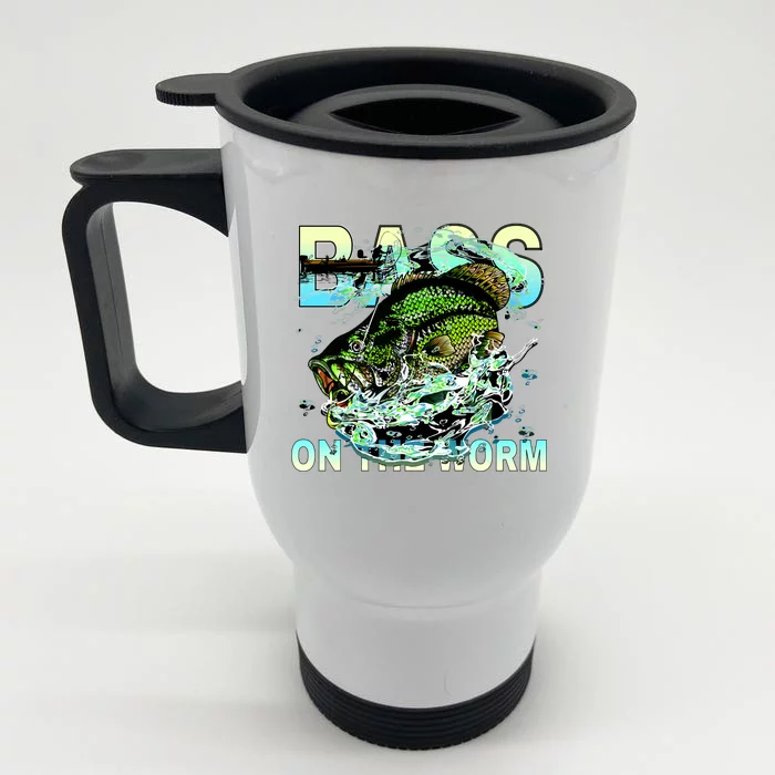 Bass On The Worm Front & Back Stainless Steel Travel Mug