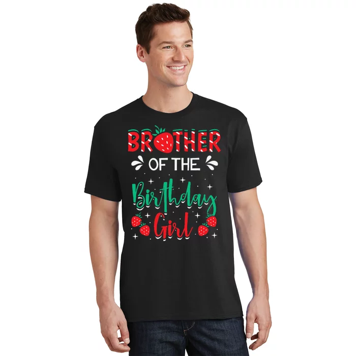 Brother Of The Birthday Strawberry Themed Bday Party T-Shirt