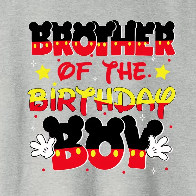 Brother Of The Birthday Boy Mouse Family Matching Women's Crop Top Tee