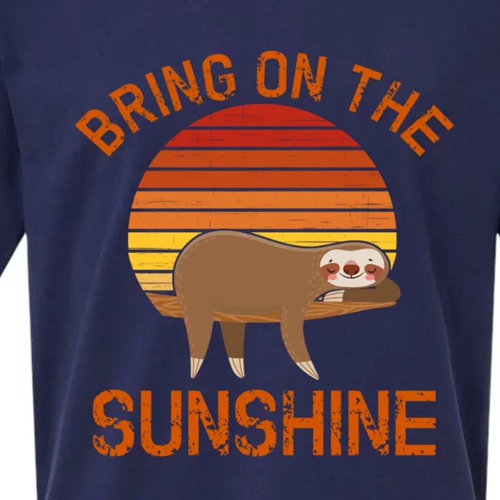 Bring On The Sunshine Sloth Gift Sueded Cloud Jersey T-Shirt