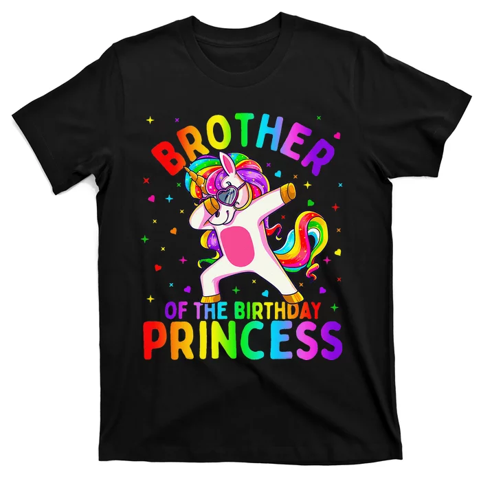 Brother of the Birthday Princess Dabbing Unicorn T-Shirt