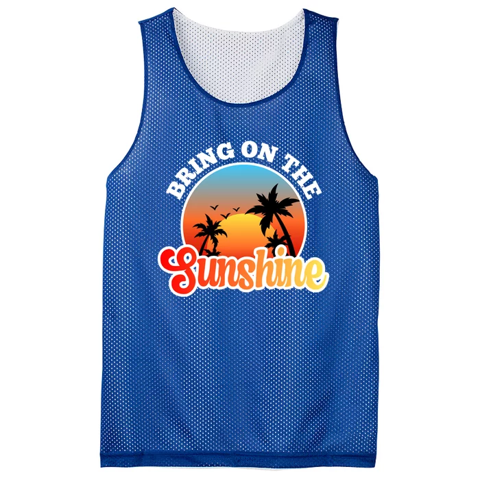 Bring On The Sunshine Summer Vacations Palm Trees Sunset Cute Gift Mesh Reversible Basketball Jersey Tank