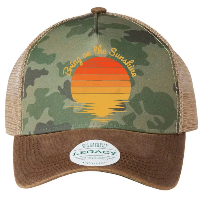 Bring On The Sunshine Retro Vintage Sunset Gift Legacy Tie Dye Trucker Hat