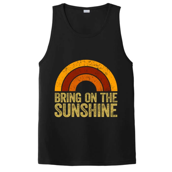 Bring On The Sunshine Gift Rainbow Retro Sunshine Meaningful Gift Performance Tank