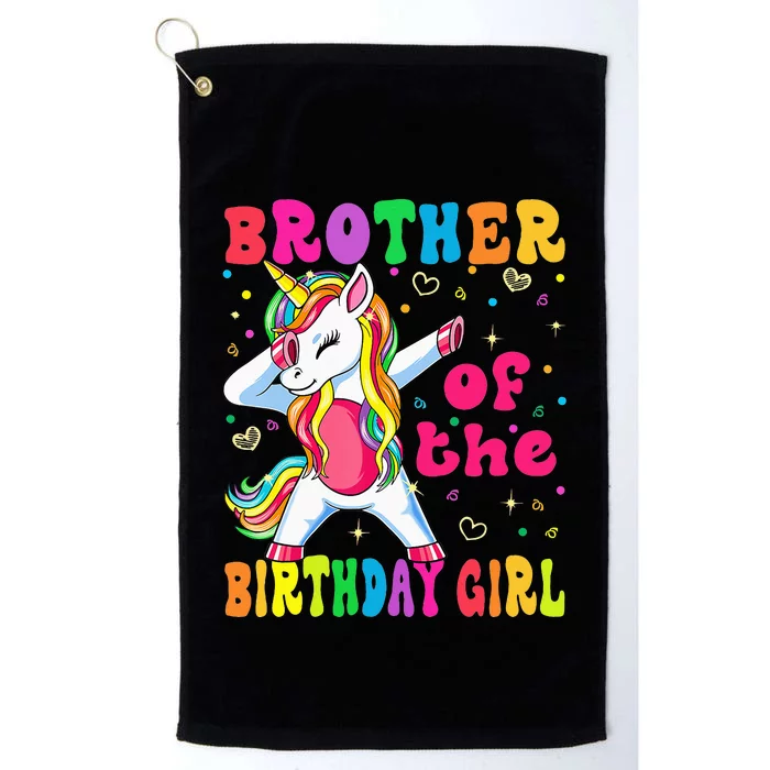 Brother of the Birthday Princess Dabbing Unicorn Platinum Collection Golf Towel