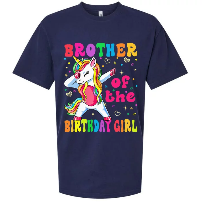 Brother of the Birthday Princess Dabbing Unicorn Sueded Cloud Jersey T-Shirt