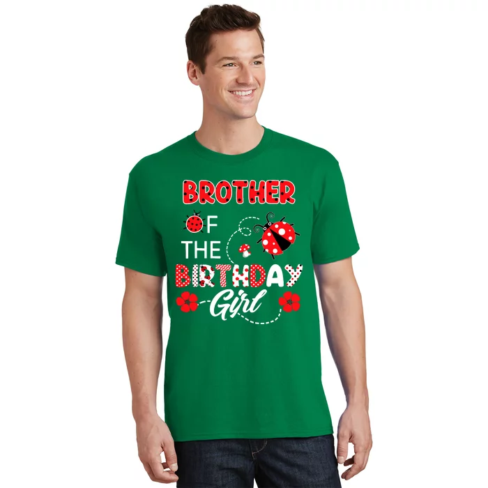 Brother Of The Birthday Girl Family Ladybug Birthday T-Shirt