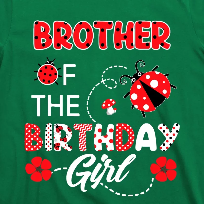 Brother Of The Birthday Girl Family Ladybug Birthday T-Shirt