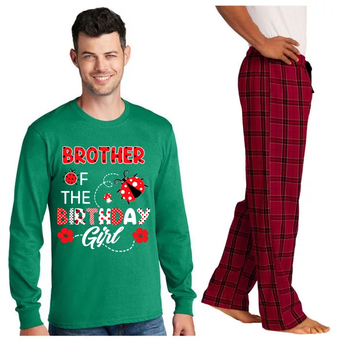 Brother Of The Birthday Girl Family Ladybug Birthday Long Sleeve Pajama Set