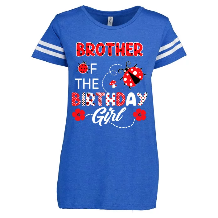 Brother Of The Birthday Girl Family Ladybug Birthday Enza Ladies Jersey Football T-Shirt