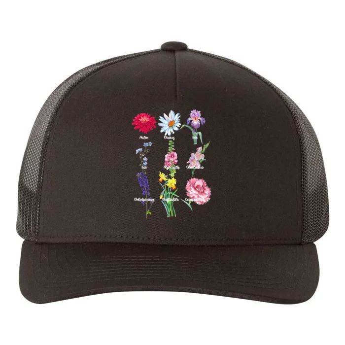 Botanical Floral Flowers Yupoong Adult 5-Panel Trucker Hat