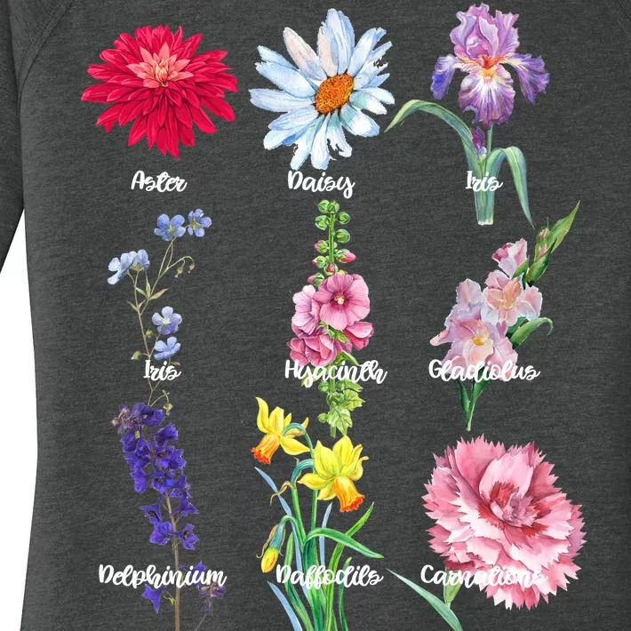 Botanical Floral Flowers Women's Perfect Tri Tunic Long Sleeve Shirt