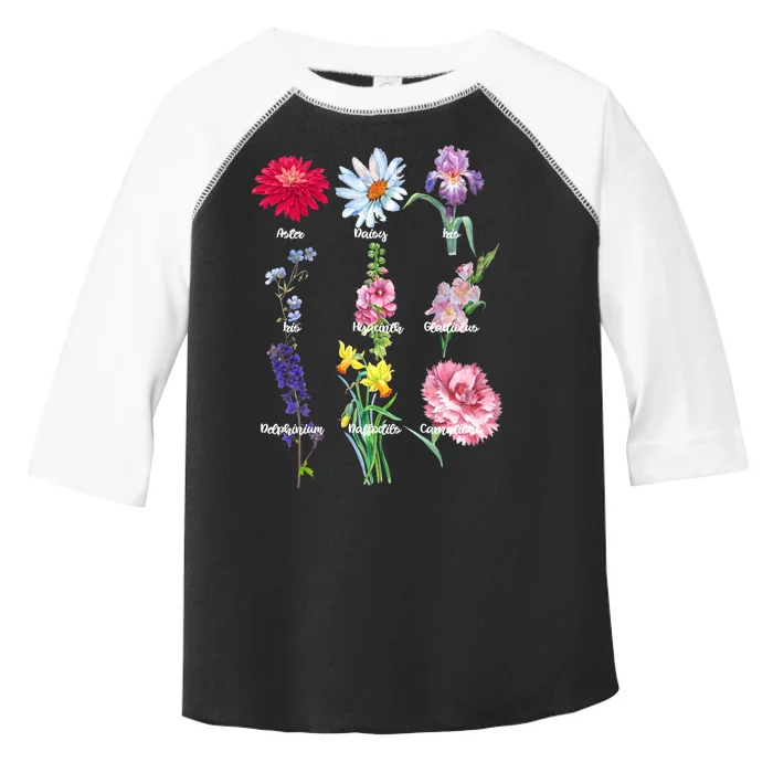 Botanical Floral Flowers Toddler Fine Jersey T-Shirt