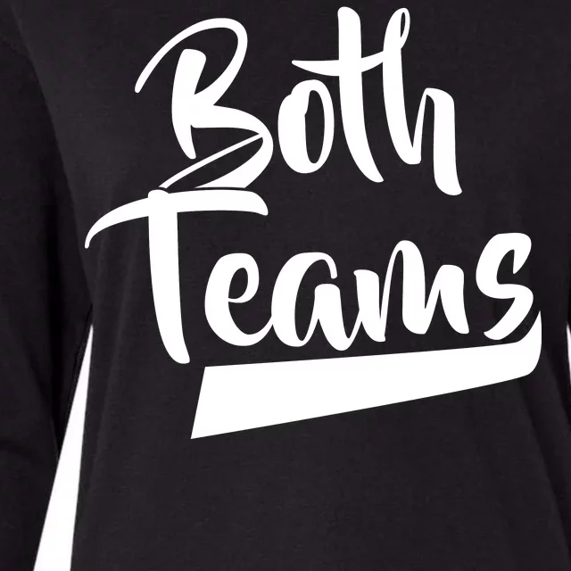 Both Teams Funny Gay Bisexual Equality Womens Cotton Relaxed Long Sleeve T-Shirt