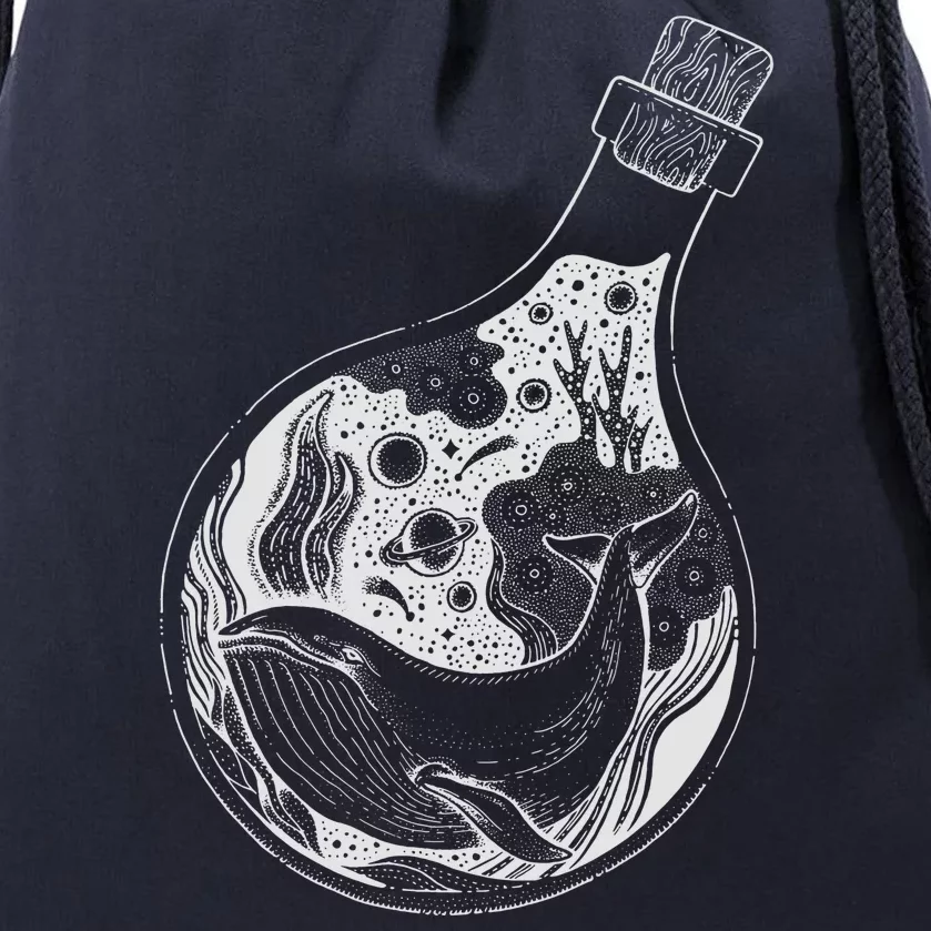 Bottled Whale Drawstring Bag