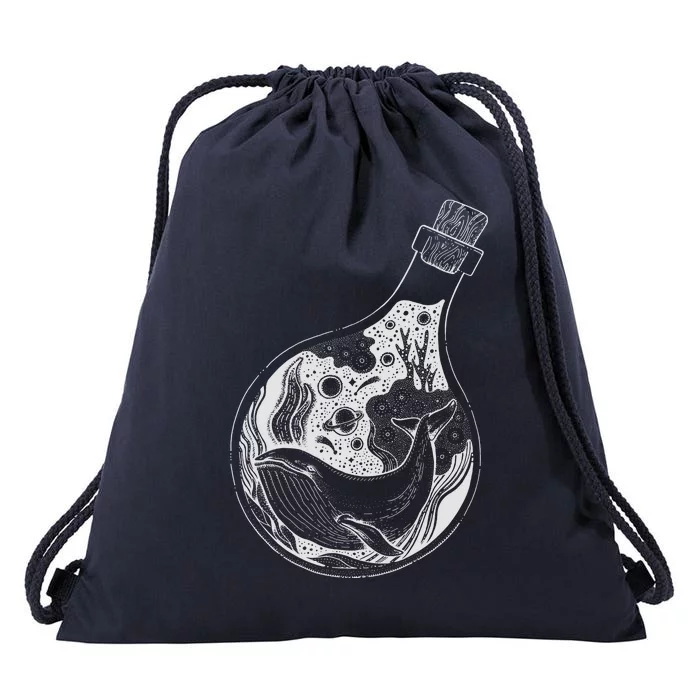 Bottled Whale Drawstring Bag