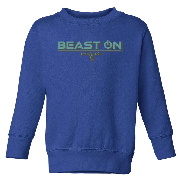 Beast On Unique Blue Grey Bodybuilding Fitness Gym Sayings Gift Toddler Sweatshirt