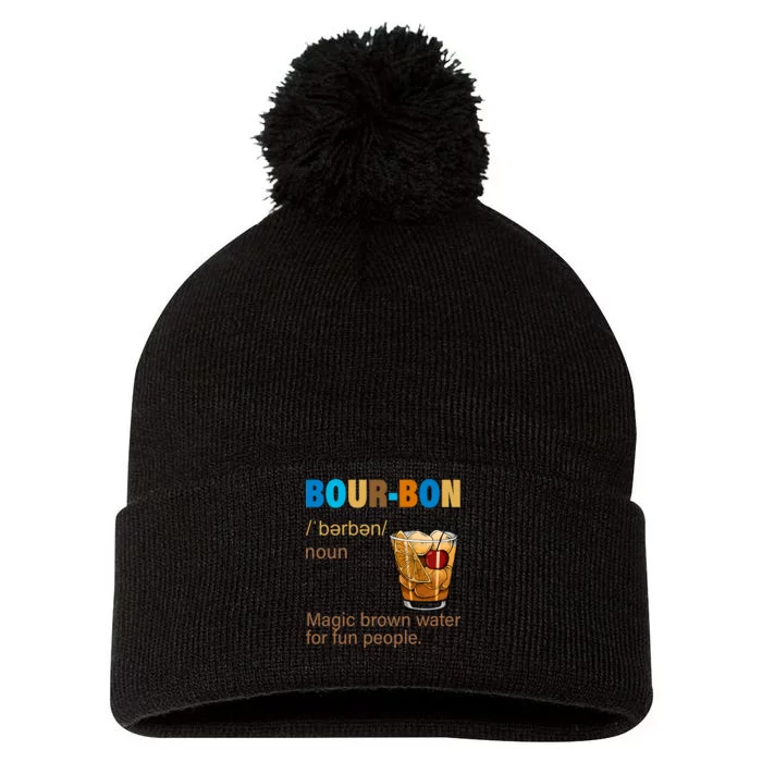 Bourbon Magic Brown Water For Fun People Pom Pom 12in Knit Beanie