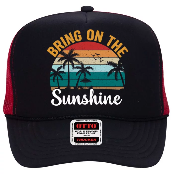 Bring On Vintage The Sunshine Retro Rainbow Summer Meaningful Gift High Crown Mesh Trucker Hat