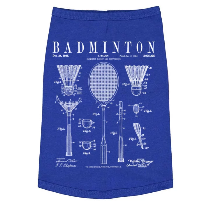 Badminton Old Vintage Patent Drawing Print Cute Gift Doggie Tank