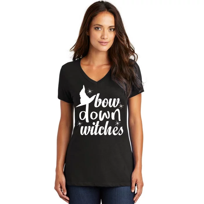 Bow Down Witches Women's V-Neck T-Shirt