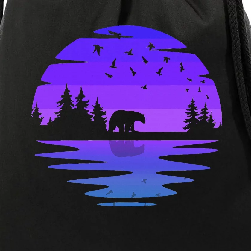 Birds Outdoors Wildlife Nature Animal Bear Forest Drawstring Bag