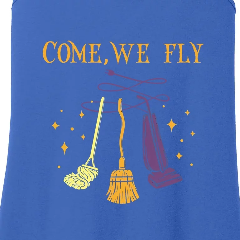 Broom Of Witch Halloween Night Come We Fly Meaningful Gift Ladies Essential Tank