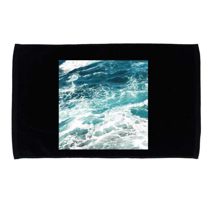 Blue Ocean Waves Microfiber Hand Towel